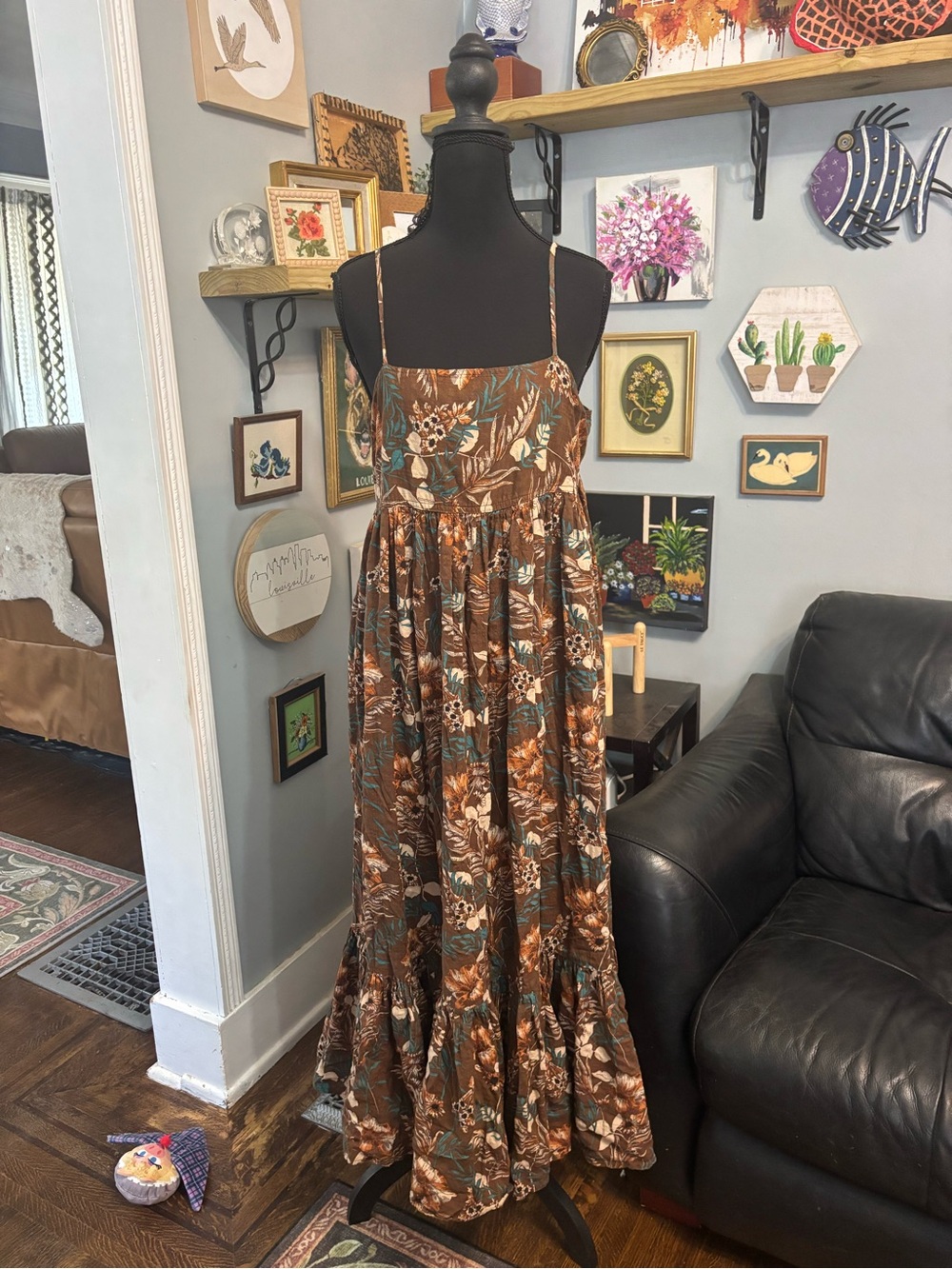Natural Life Nina maxi dress brown floral boho size M - Picture 2 of 7
